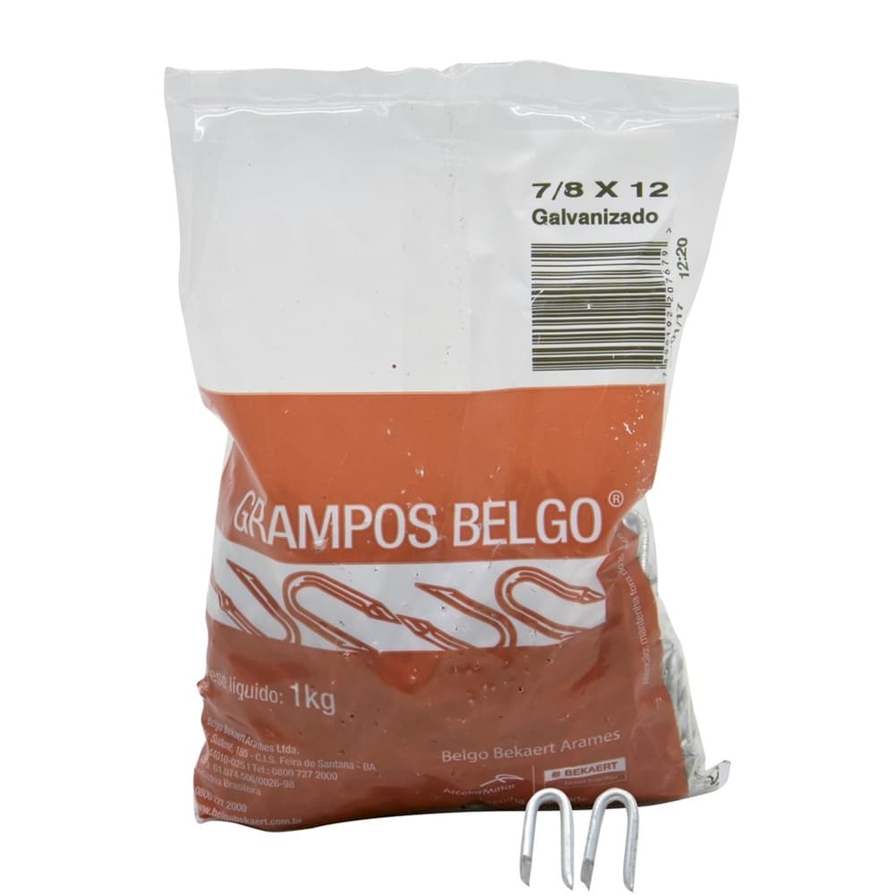 Grampo Cerca Galvanizado 7/8x12 Kg Belgo