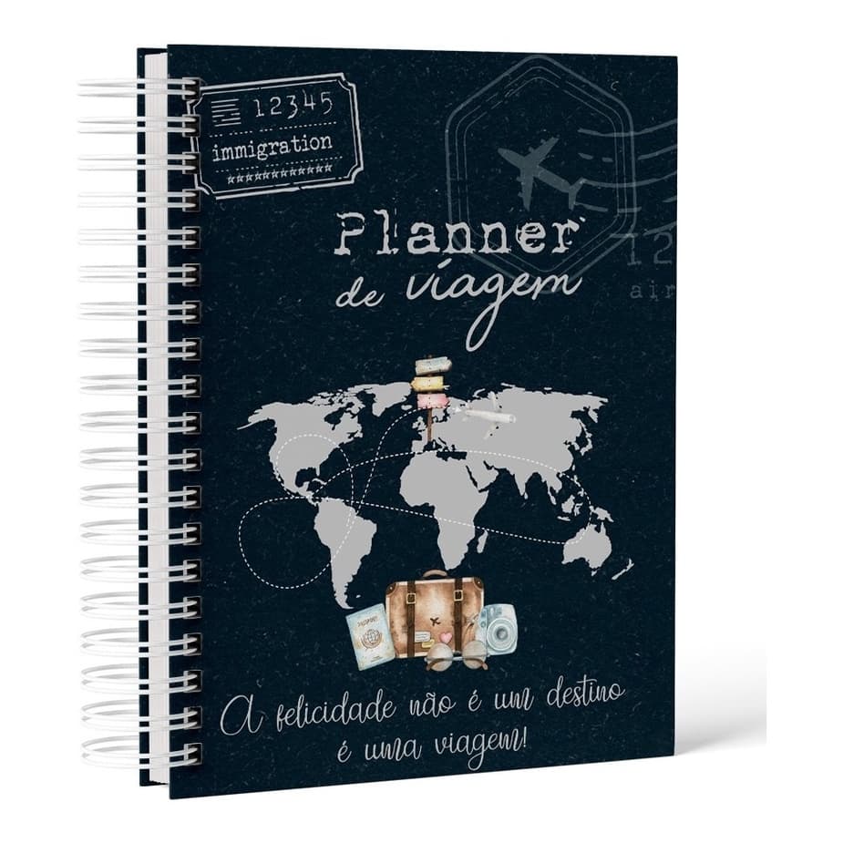 Planner de Viagem Completo | Deixe Sua Viagem Organizada | Caderno com Checklist, Roteiros e Fotos