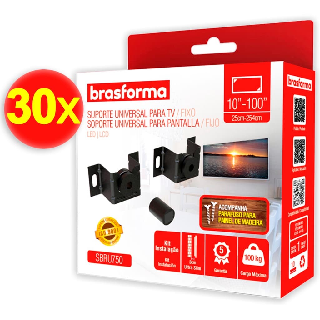 30 Suporte para TV Universal até 100 polegadas 100kg - SBRU750