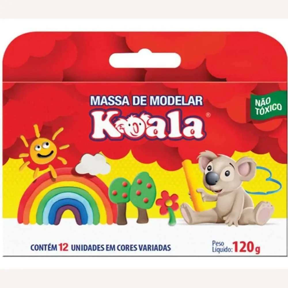 MASSA DE MODELAR  12 CORES 120G KOALA