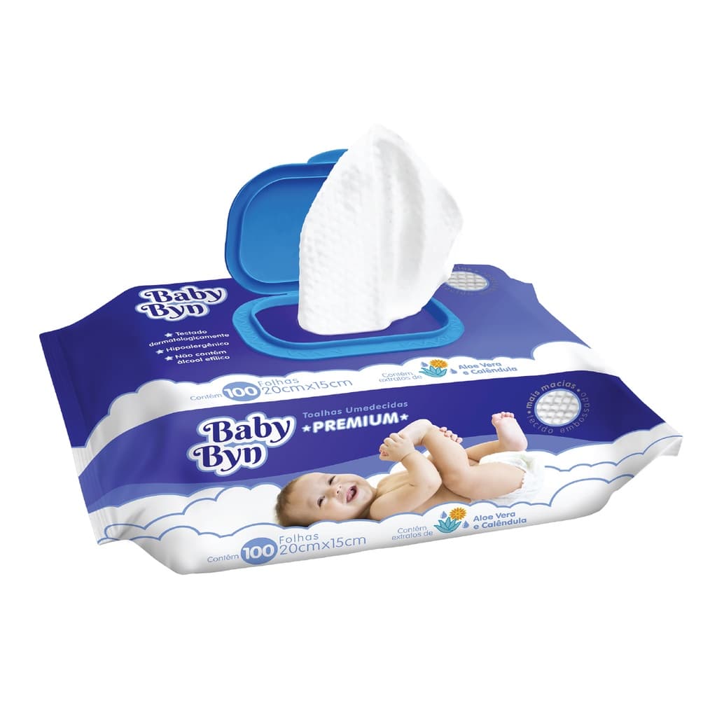 Toalha Umedecida Macia Premium Baby Byn Com 100