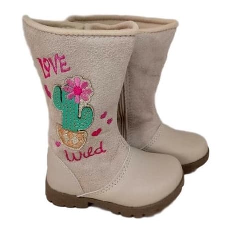 Bota Glitter Infantil Feminina Botinha Pelúcia Minipasso