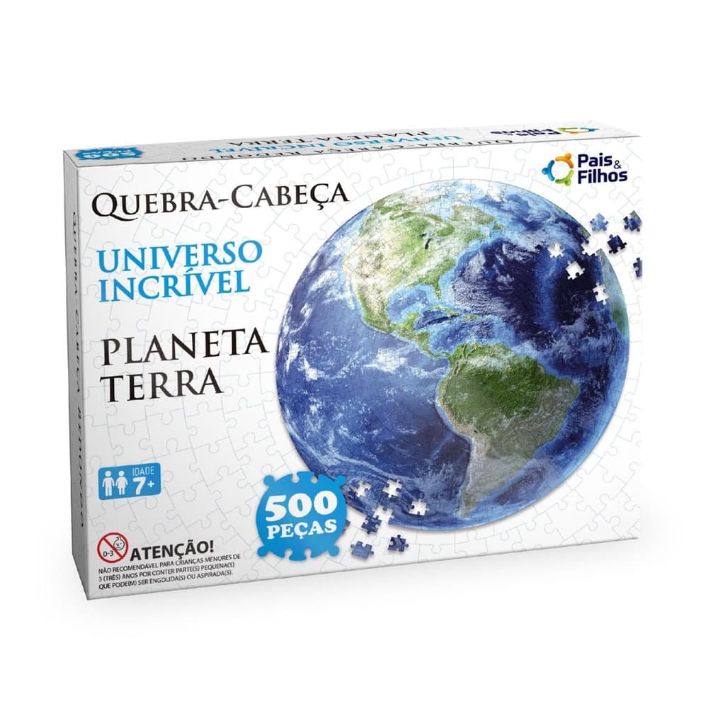 Quebra Cabeça Redondo Planeta Terra 500 peças