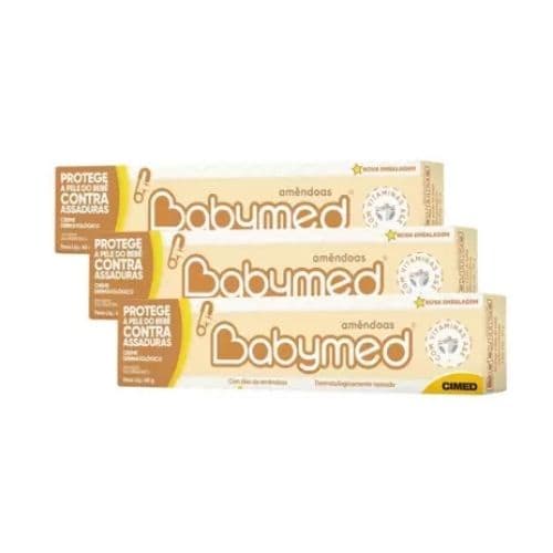 Kit 3 Pomadas Para Assaduras Babymed Amêndoas - 45g Cada