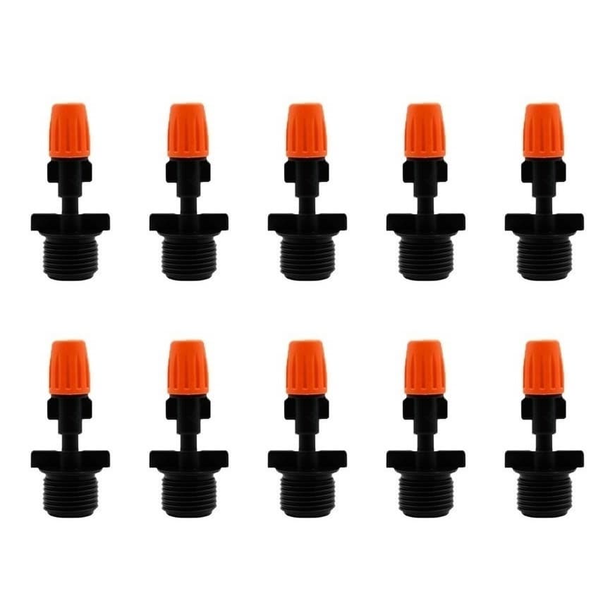 Bico Nebulizador Regulável 1/2 Roscavel - P/ Tubo Pvc - Kit 10 Unidades - Névoa Nebulização