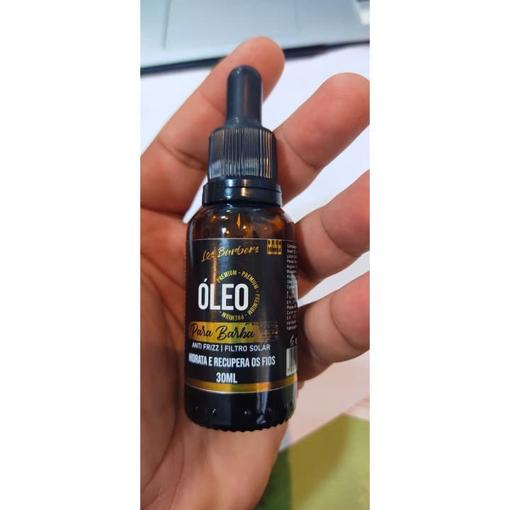Óleo p/ barba 30ml e cabelo com hidratantes e fortalece os fios embalagem Vidro