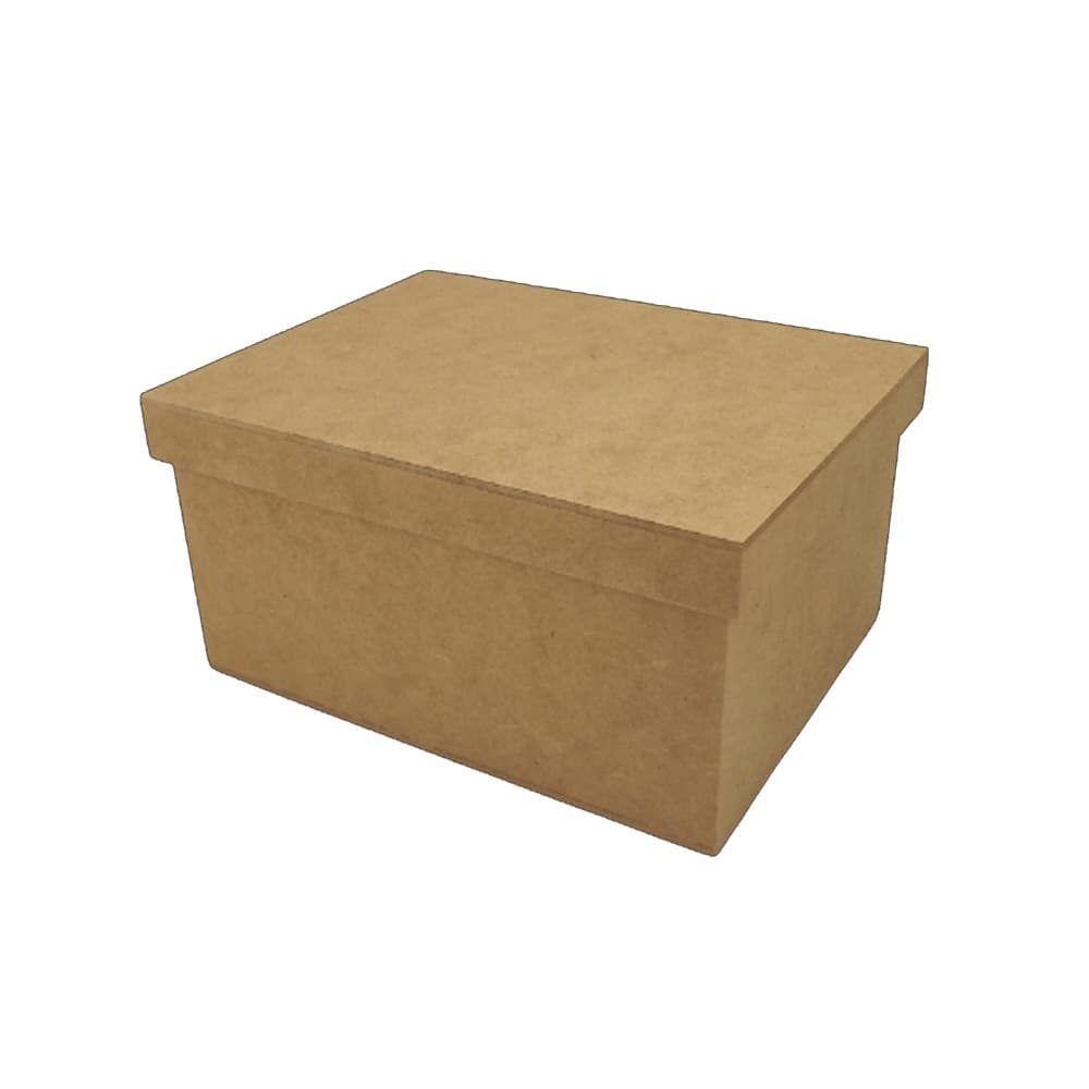 Caixa Retangular Tampa Sapato 21x18x10 Madeira Mdf