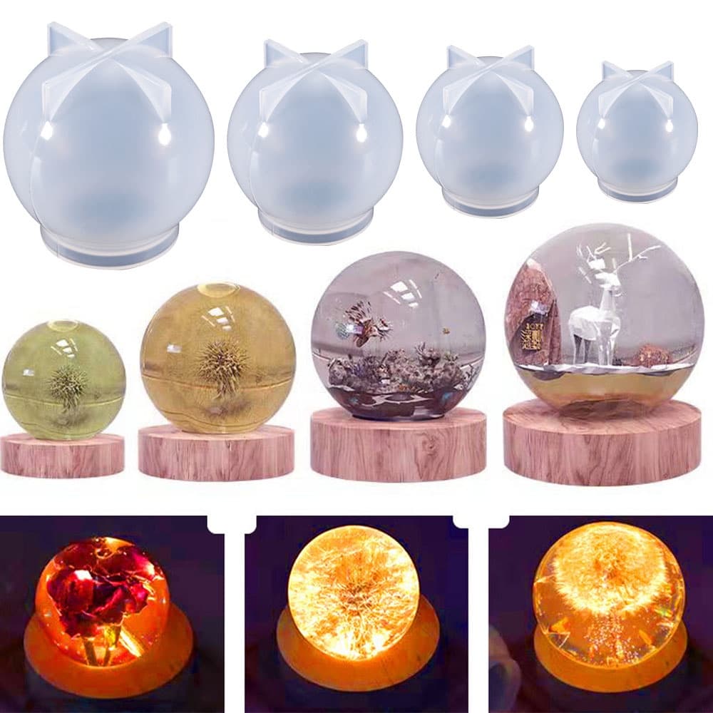 Moldes De Silicone Em Forma De Bola 3D De 35-80mm Resina Epóxi De Esfera Planeta Para Artesanato Casa