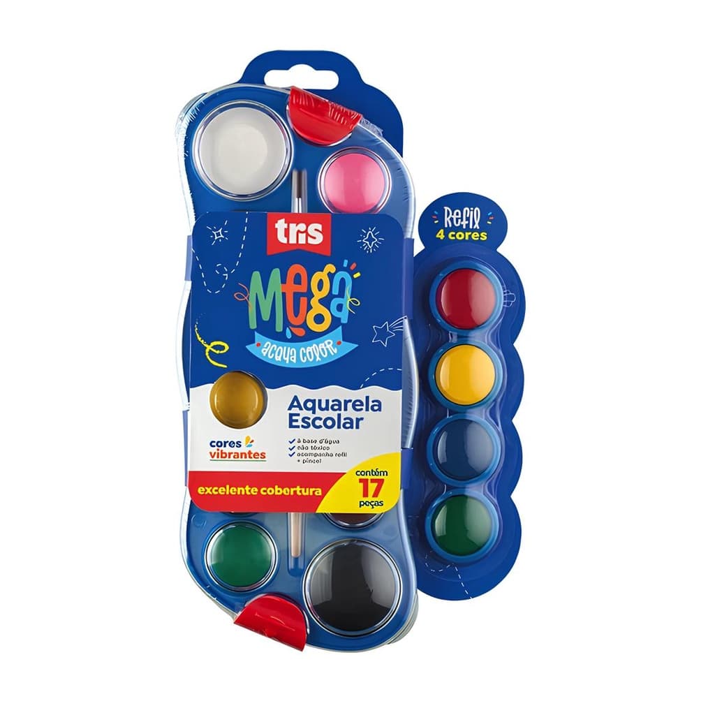 AQUARELA TRIS MEGA ACQUA 12 +4 REFIL
