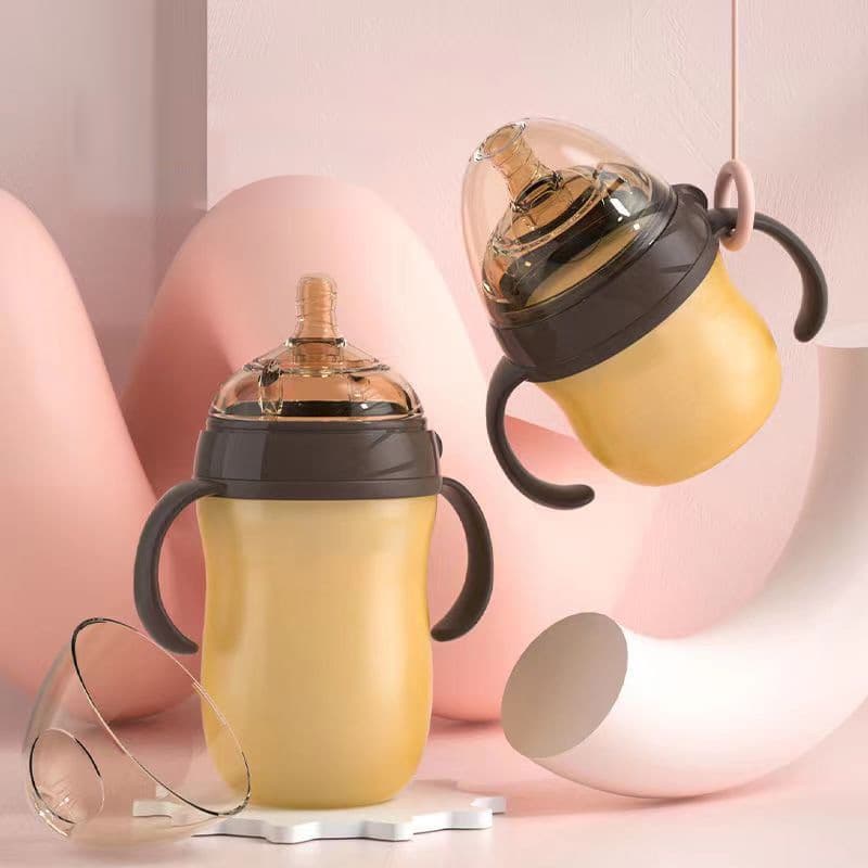 0-36 Meses Biberão Nano Silver Silicone Water Bottle With Handle Cup 150ml/240ml/Para Bebês E