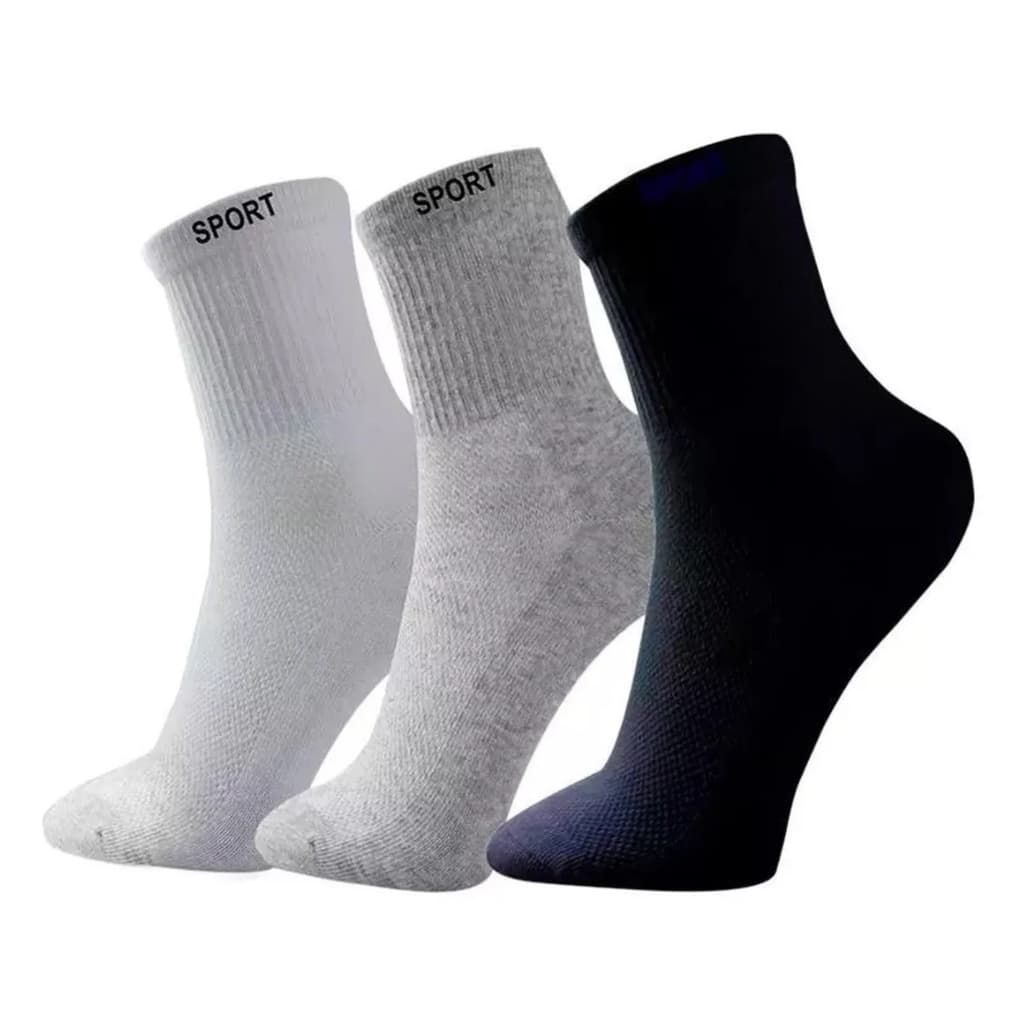 Meias Masculinas Kit Com 6 Pares Esportivas Cano Longo Revenda Confortável Veste do 37 a 43