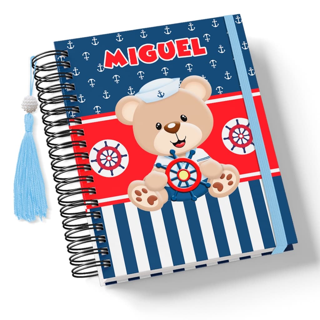 Caderneta de Vacinação Ursinho Marinheiro Personalizada