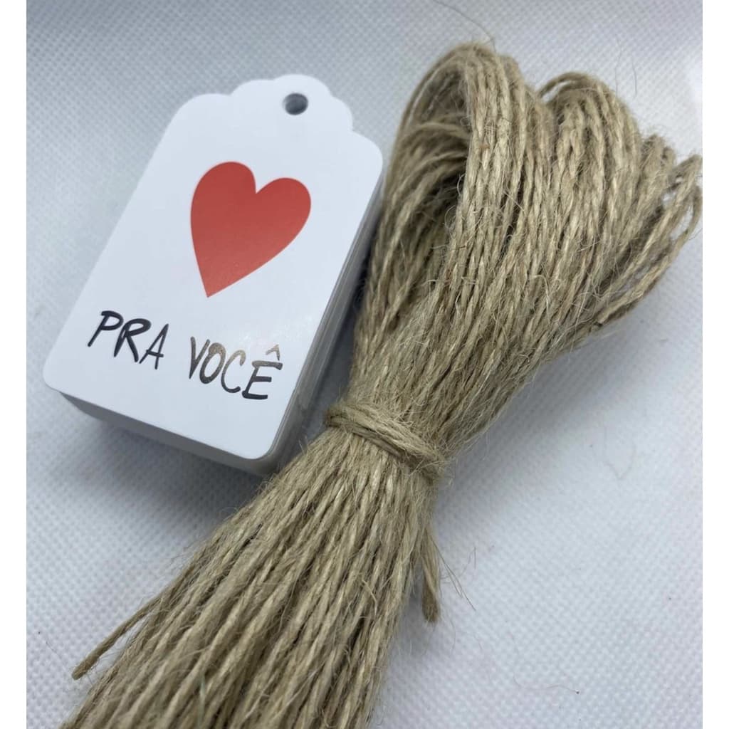 100 Tags Dia Dos Namorados Modelo 1 Com Cordão De Sisal Incluso