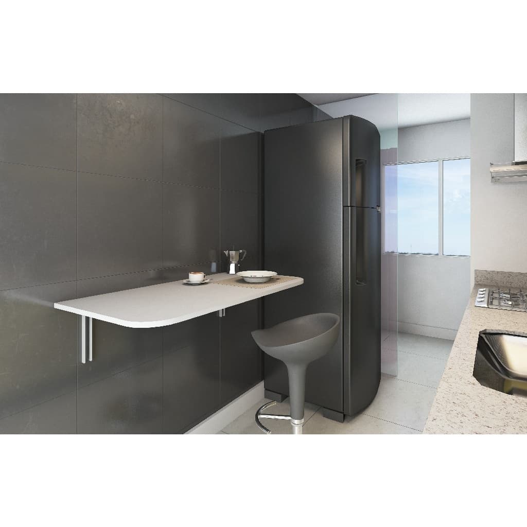 MDS 50X100 Mesa de parede dobrável com suporte incluso, bancada de de parede, mesa que dobra, mesa para apartamento , apoio refeições