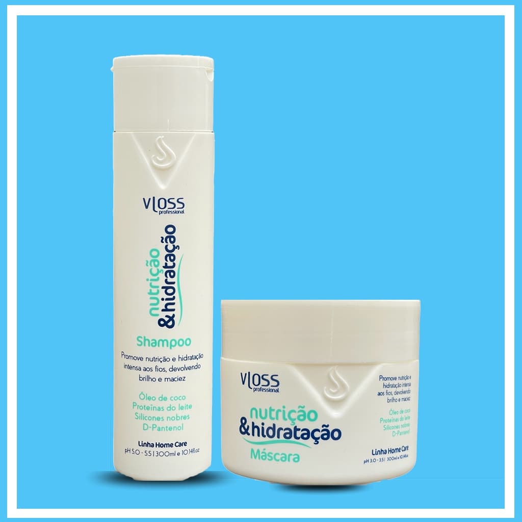 Shampoo e Mascara de nutricao & hidratacao Intensa 300ML Vloss