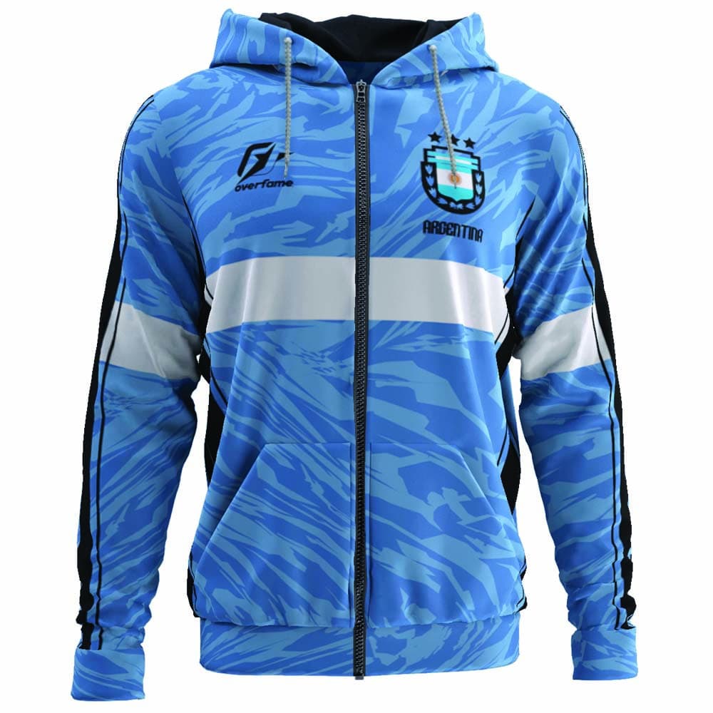 Moletom Canguru Unissex Ziper Argentina Time Seleção Futebol Esportiva Casual Streetwear