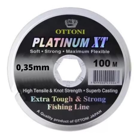 Linha Monofilamento Ottoni Platinum Xt 0.35mm 15.6kg 34.3lb