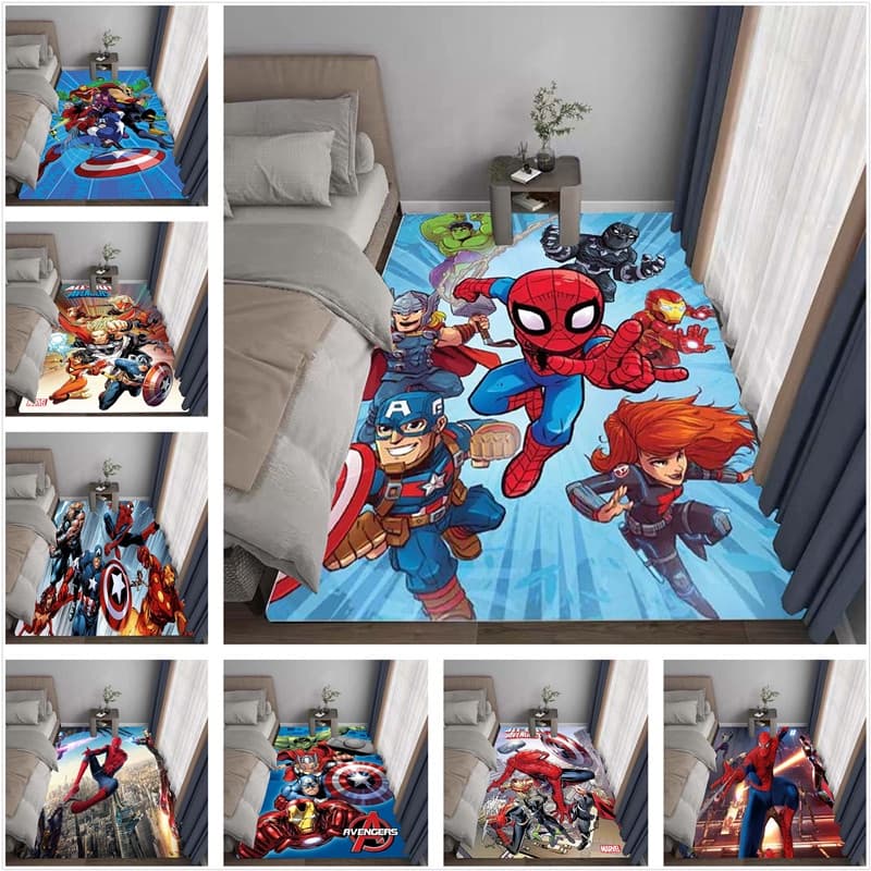 Vingadores Marvel Superhero Spiderman Carpete Sala De Estar Sofá Alcatifa Quarto De Criança Mesa De Cabeceira Tapete Absorvente De Água Anti-Derrapante Pode Ser Personalizado 2