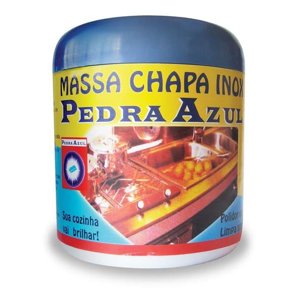 Massa para Chapa de Inox 350g - Pedra Azul para Limpeza e Brilho