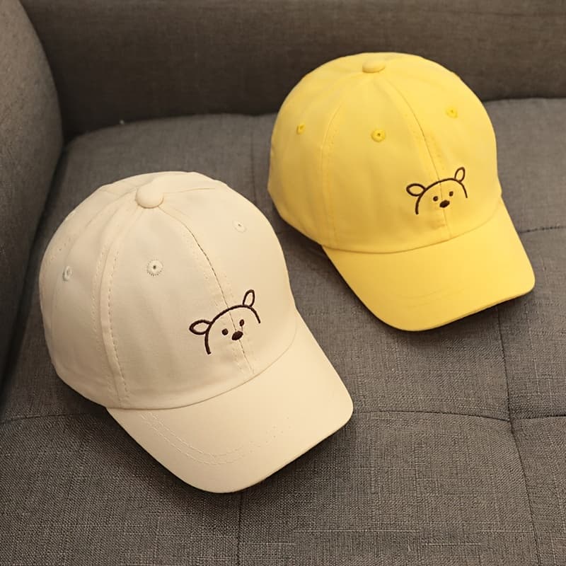 Bordado De Primavera E Outono Para Meninas Urso Fofo Boné De Basebol Hipster Modelo Baby Visor Cap