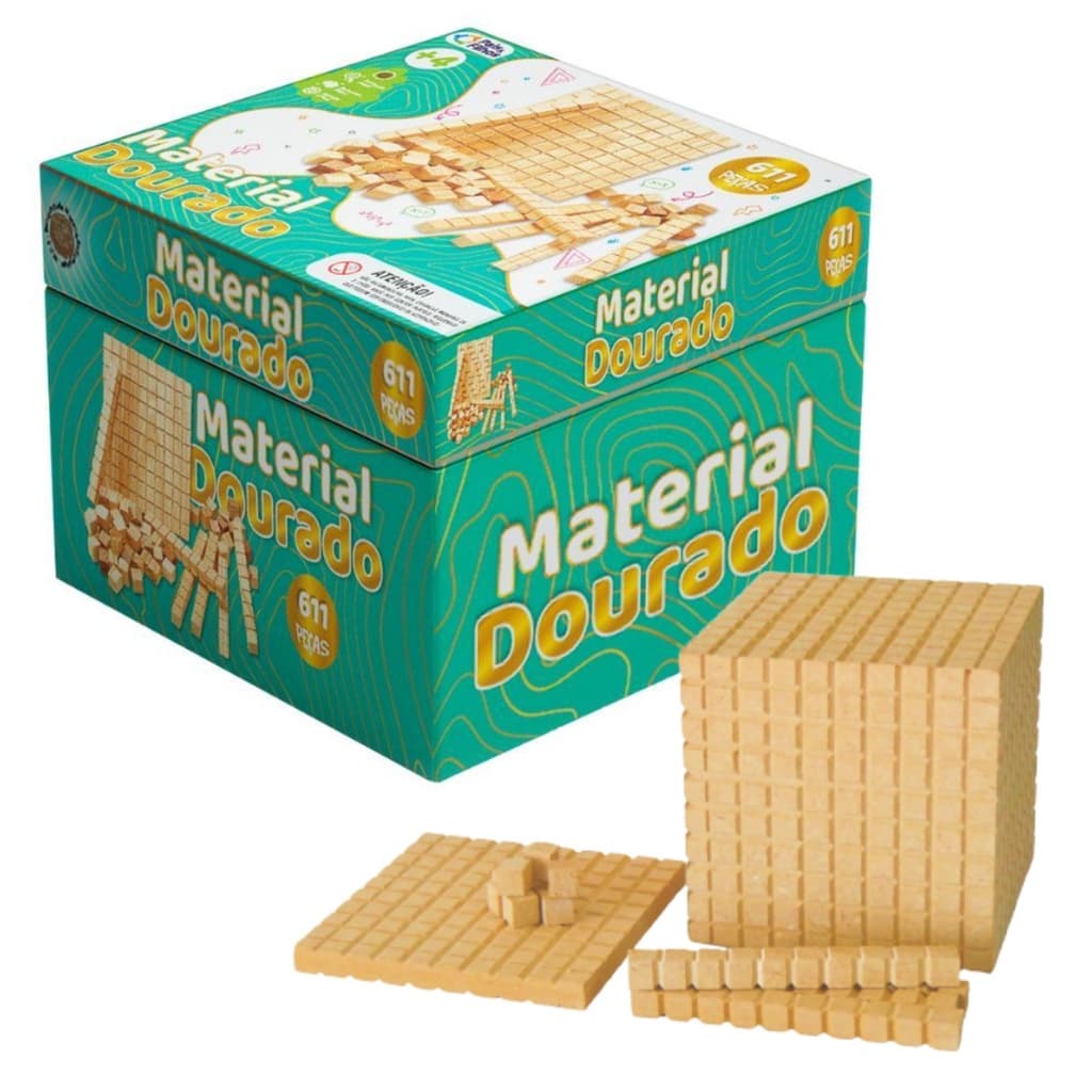 Material Dourado 611 Peças Pedagógico Ensinar Matematica