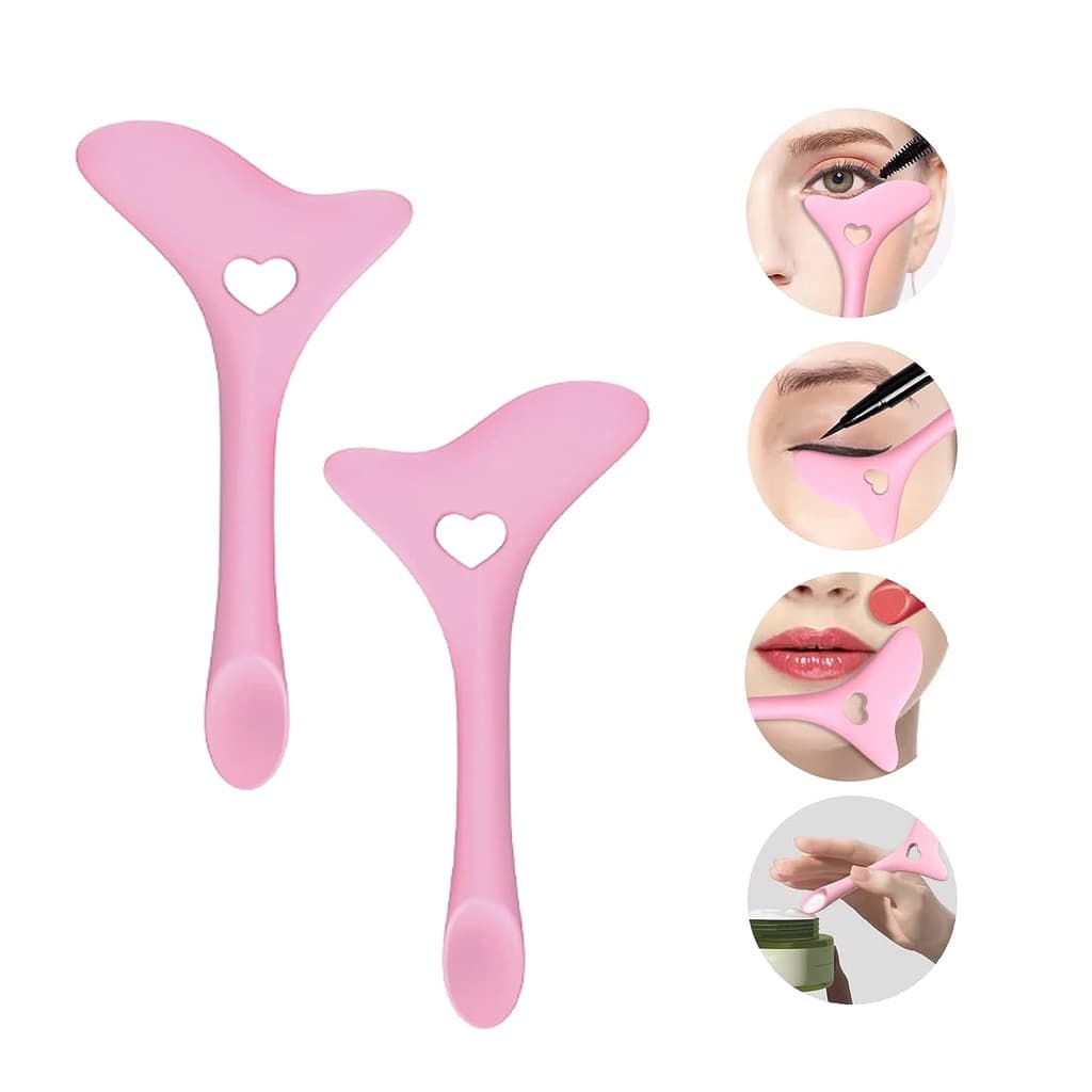 Molde Delineador de Silicone Reutilizável para Olhos e Sobrancelhas, Guia Multifuncional para Maquiagem