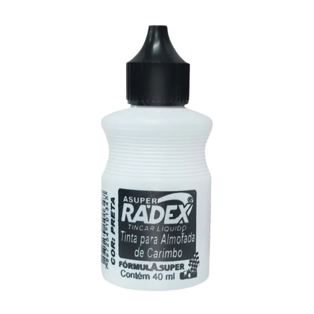 Tinta Preta para Almofada de Carimbo Radex 40 ml Refil