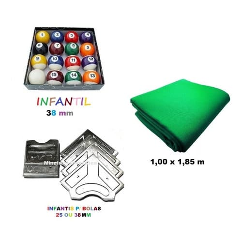 Bola Numerada C/ Faixa Caçapa 38 Mm Pano Bilhar Infantil