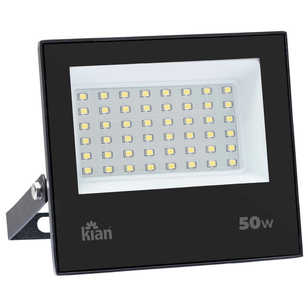 Projetor Holofote Led 50W 3000K Preto Kian