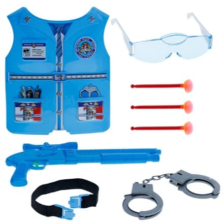Brinquedo Colete Kit Policial Boy Com 6 Acessórios Infantil Divertida