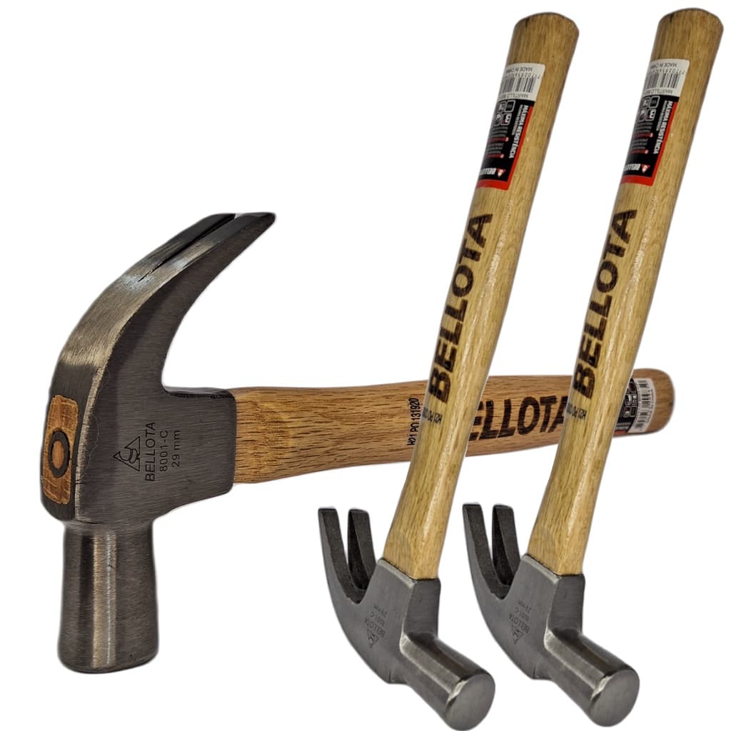 Kit 03 Martelo Bellota 29mm Carpinteiro Profissional Unha