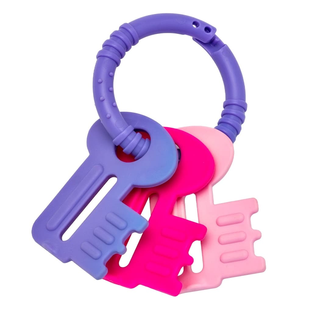 Mordedor Bebê Infantil Chaves Rosa com Mosquetão Dentição Conforto