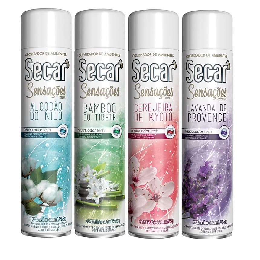 Odorizador de Ambientes Secar Sensações Spray Aerossol 360ml
