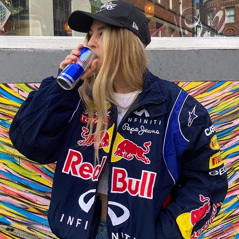Red Bull Casual Impresso Solto De Motos De Manga Longa Casaco De Baseball