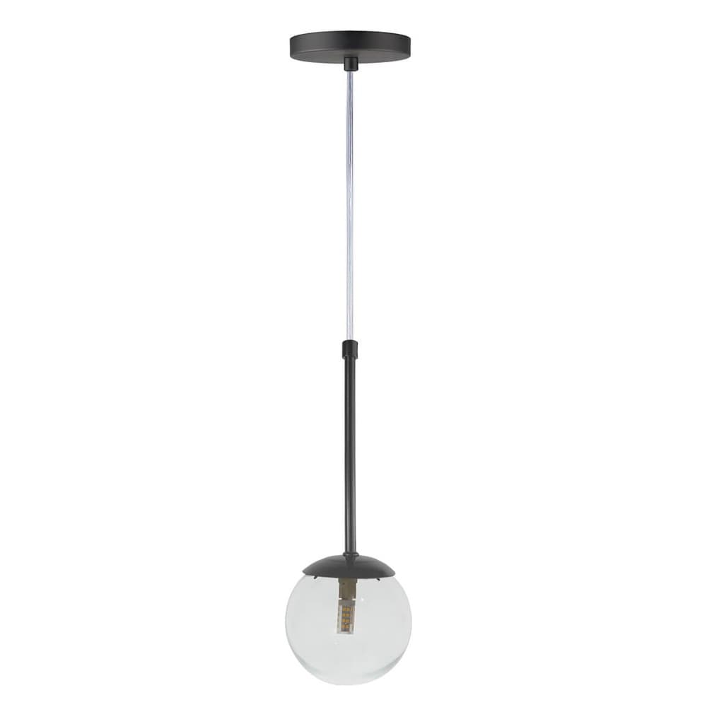 Pendente Globo Esfera de Vidro 12cm - PRETO - Vidro Cristal