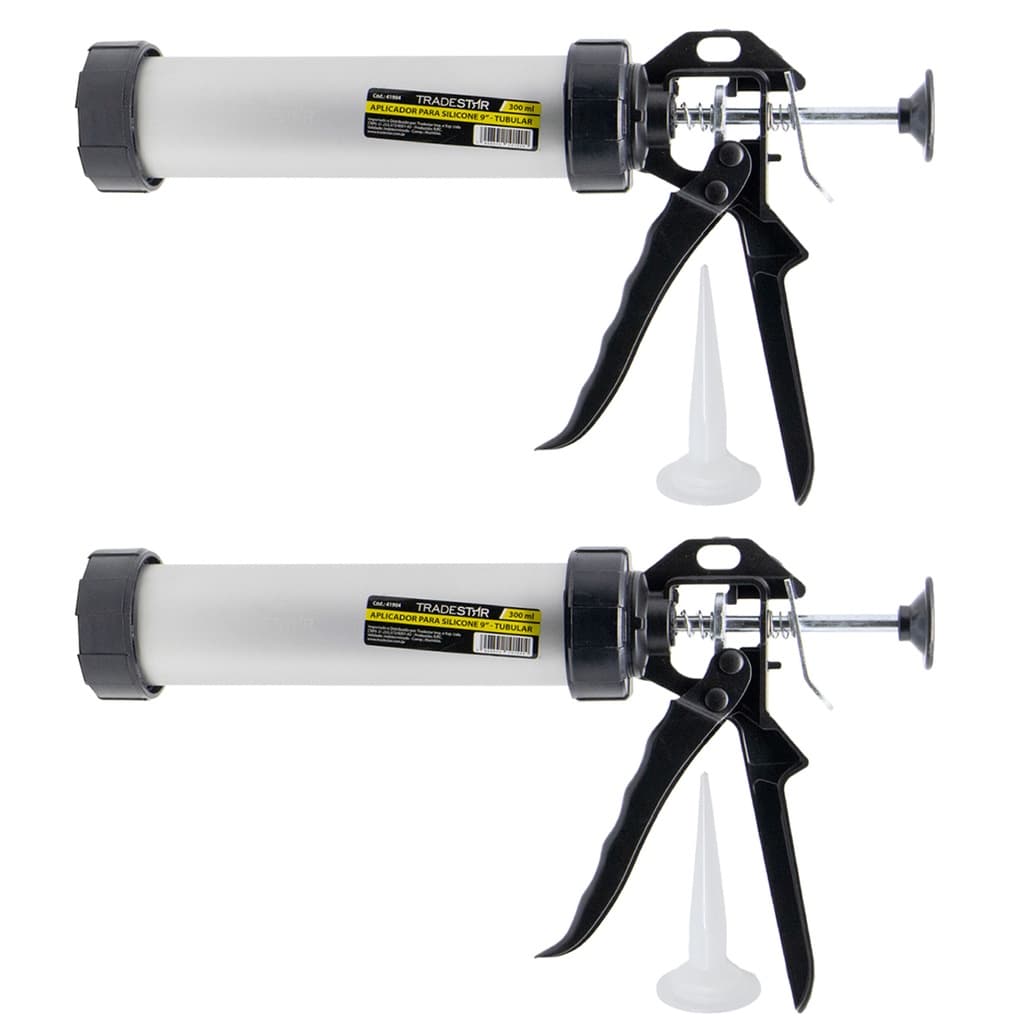 Kit 2 Pistola Aplicadora Silicone Alumínio Prof Tubular