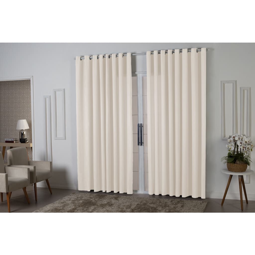 Cortina 3,00x2,50 Oxford Quarto Sala Porta Palha