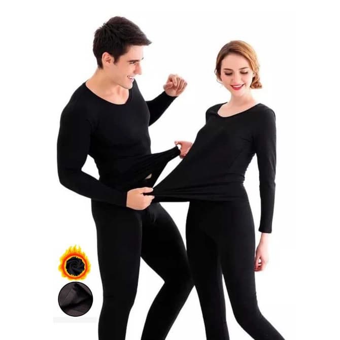 Kit 2 Conjunto Térmico Forrado 1Feminino+1Masculino Segunda Pele Frio Intenso