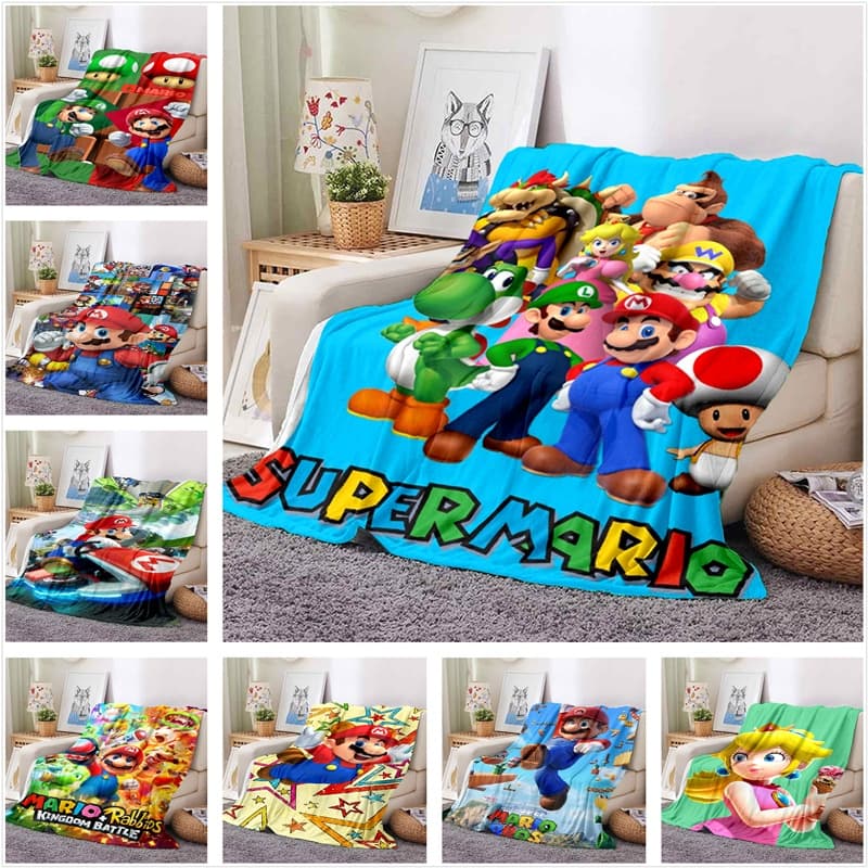 Cobertor De Jogo Super Mario Para Todas As Ocasiões-Roupa De Cama Macia E Quente Sofá , Escritório , Almoço Ar Condicion
