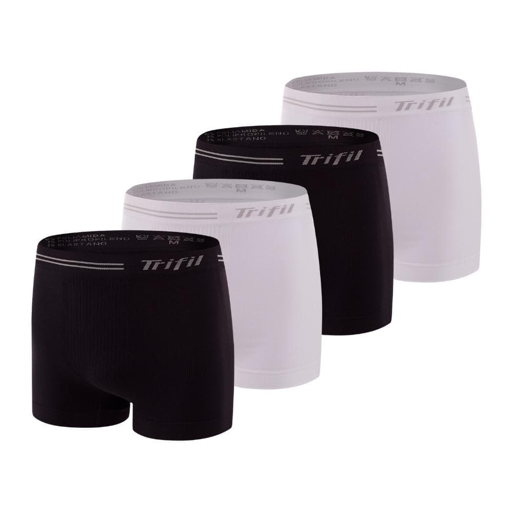 Kit 4 Cuecas Box Masculina Sem Costura De Microfibra Trifil Lisa Basica Toque Macio
