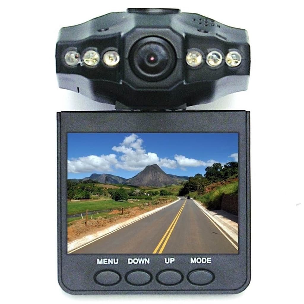 Câmera DVR Veicular HD: Filmadora Automotiva p/ Carro c/  LCD