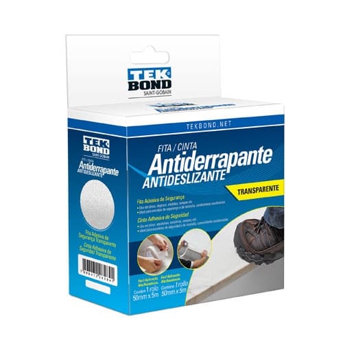 Fita Antiderrapante Transparente 50mm x 5m Segurança TekBond