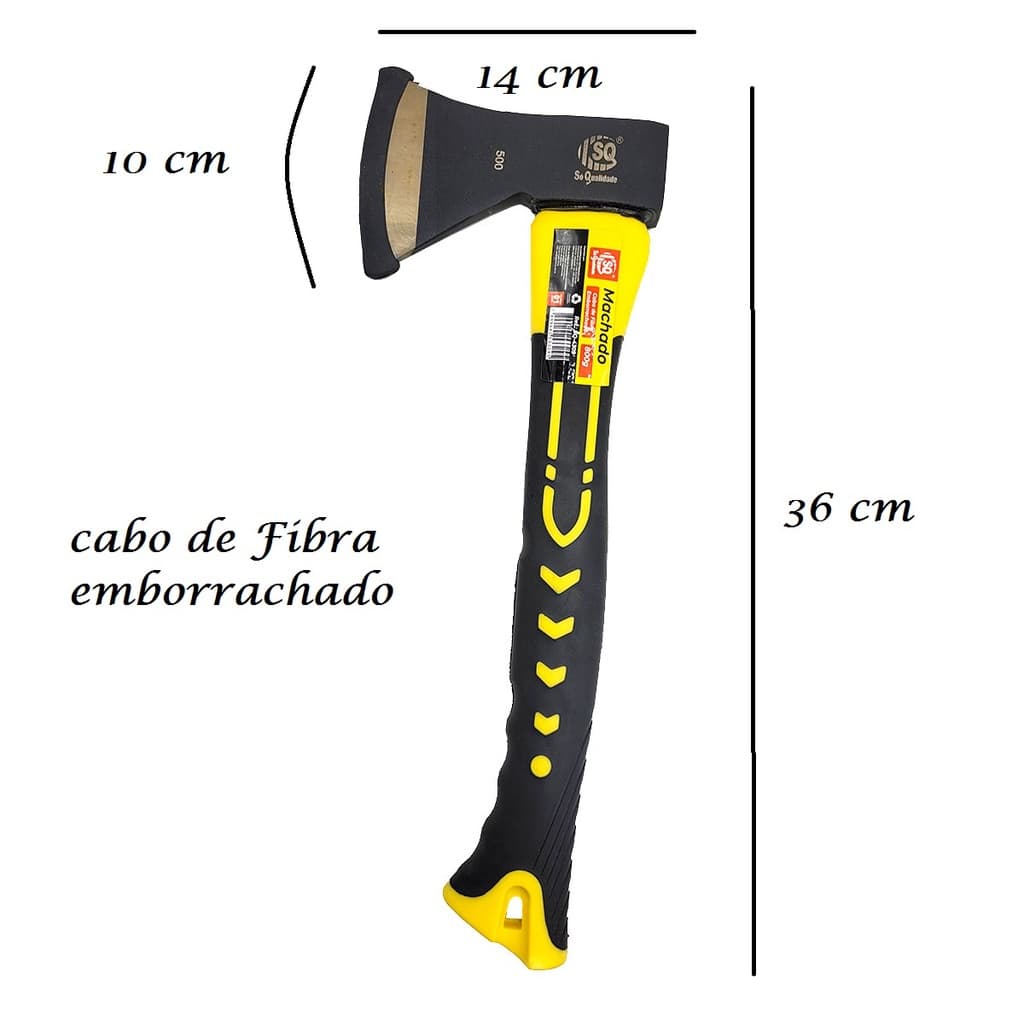 Machado Profissional com Cabo De Fibra emborrachado para Cortar Arvore Madeira machadinha para Lenhador Jardim