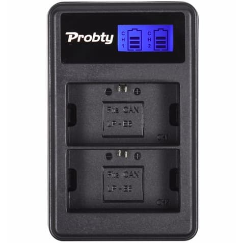 Carregador Duplo Com LCD Para Baterias CANON Modelo LPE6