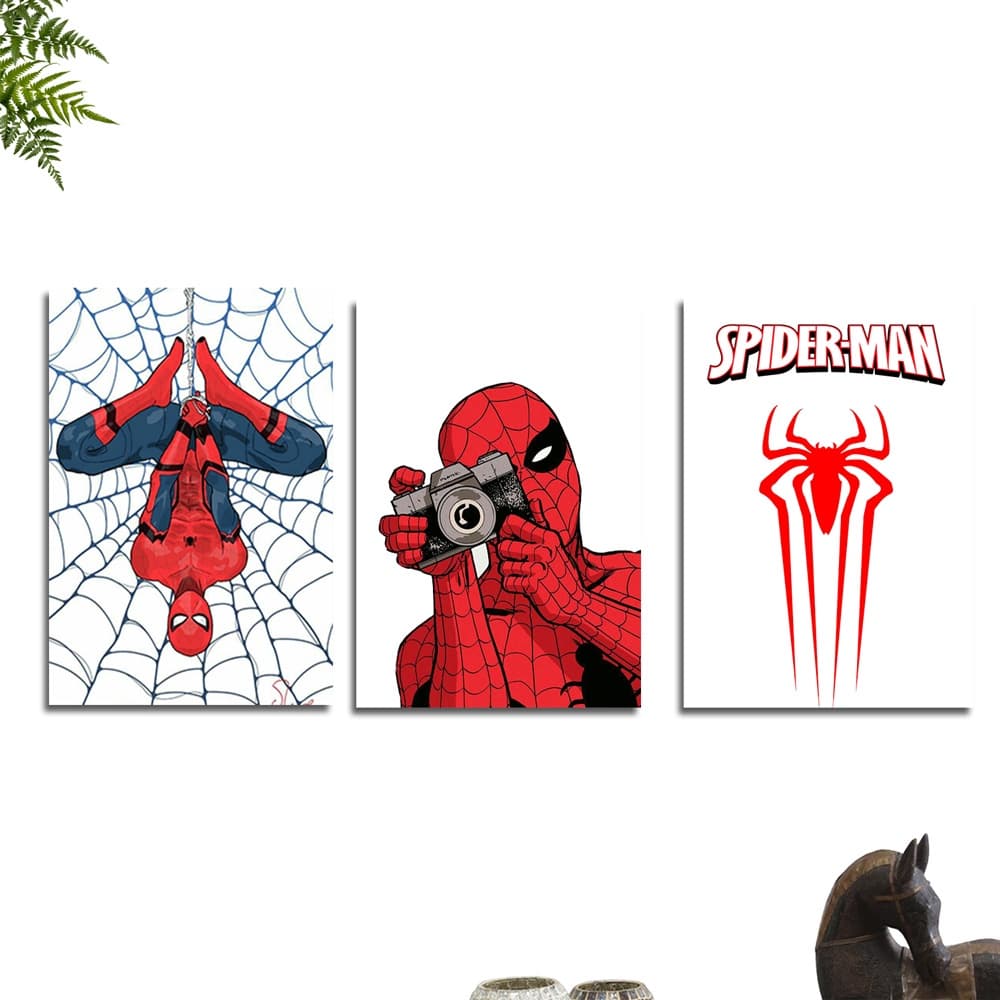 Kit Placa Decorativa Homem Aranha Decoração - 3 Unidade