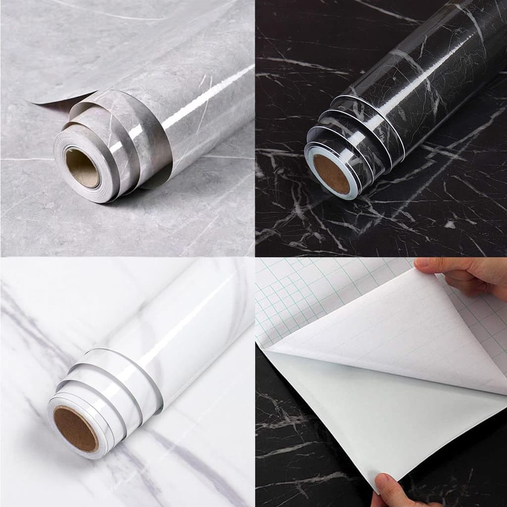 Papel Adesivo Para Cozinha Marmore Brilhante 4,5 Metros