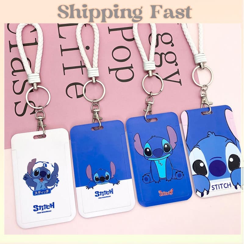 Porta-Cartões Lanyard Stitch ID Do Banco De Crédito De Visita Identificação Ônibus Estudantil Com Crachá Impressão Em Relevo