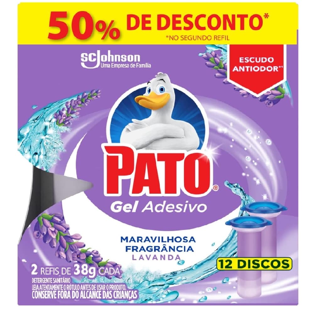 Detergente Adesivo Sanitário Lavanda Pato 2 Refil 38g Cada