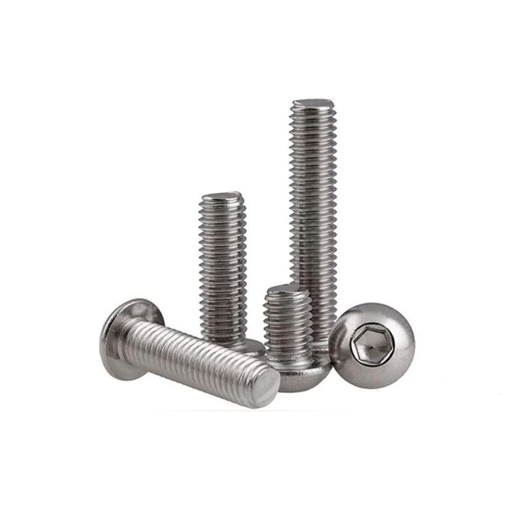 Parafuso Allen Abaulada Milímetros Aço Inox A2/304 Kit C/ 50 Unidades