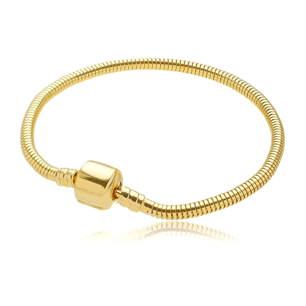 Pulseira Para Berloques Dourada - Banhado a Ouro 18k
